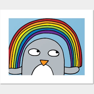 Rainbow Penguin Posters and Art